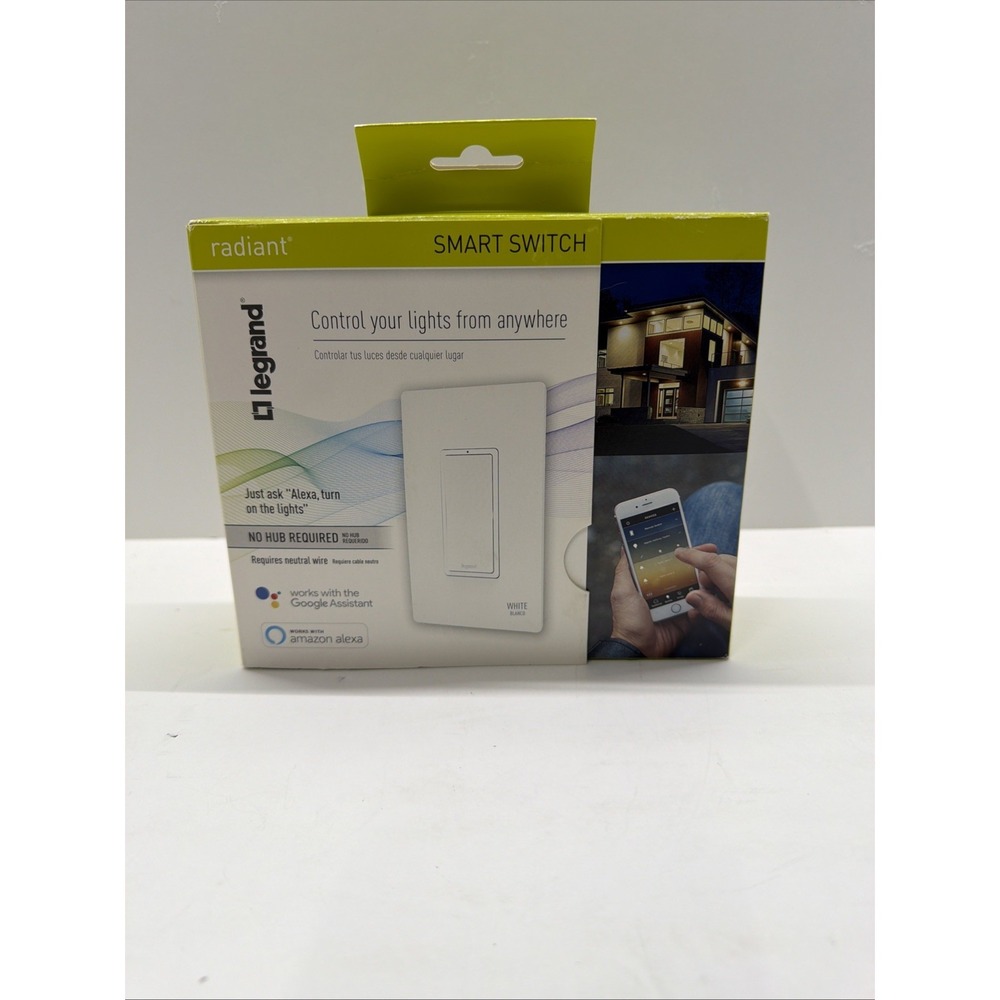 New In Sealed Box Legrand Smart Switch, No Hub Required, White, Alexa, Google